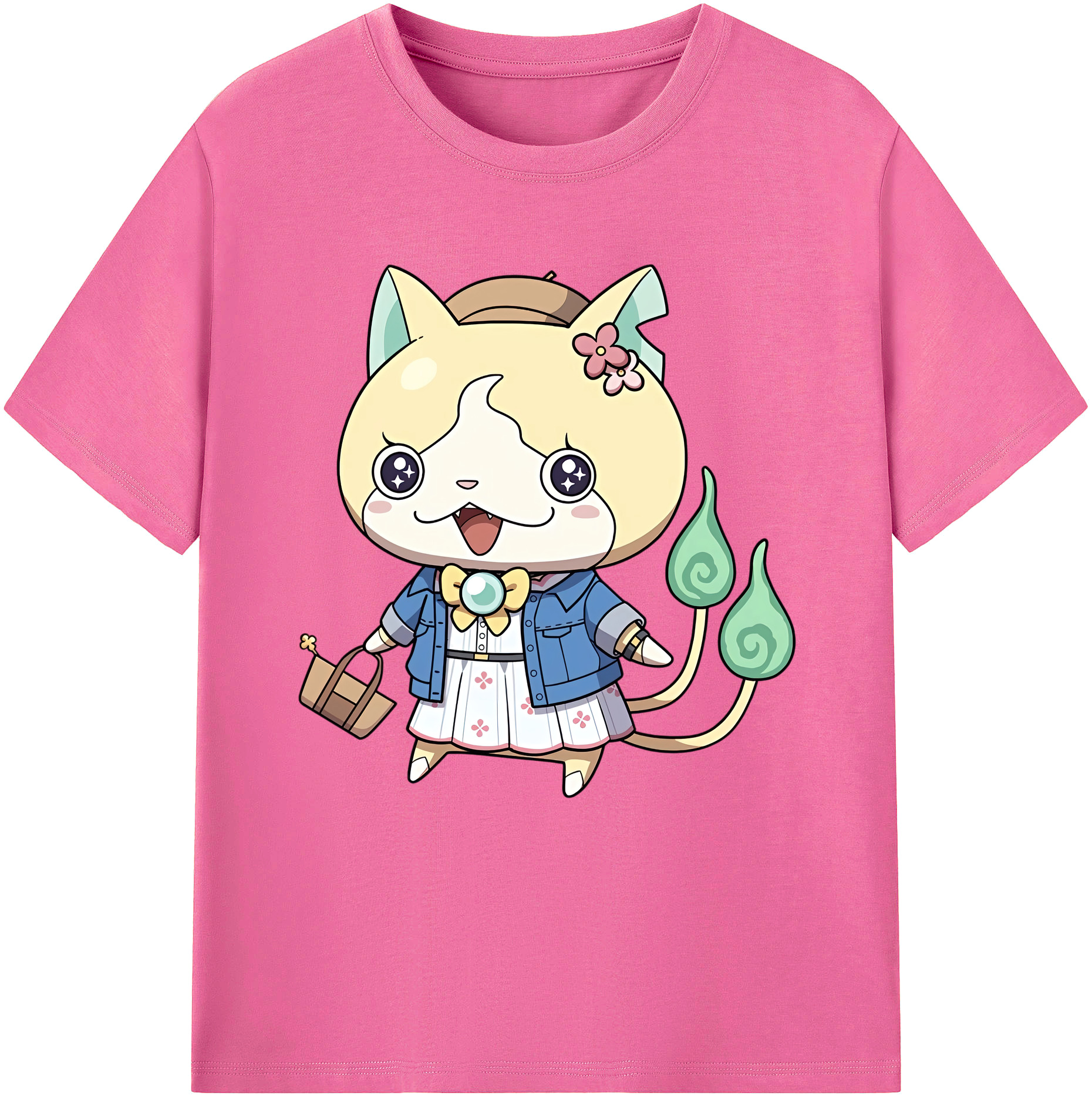 （画像用） 妖怪ウォッチ Yo-kai Watch レディースカジュアルプリントTシャツ（綿100％）